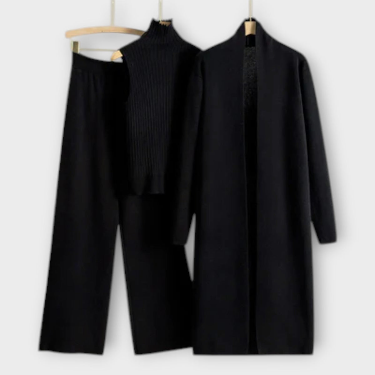 Isabella - Ensemble Tricoté 3 Pièces Kaki