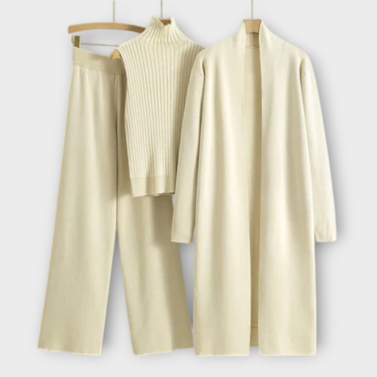 Isabella - Ensemble Tricoté 3 Pièces Kaki