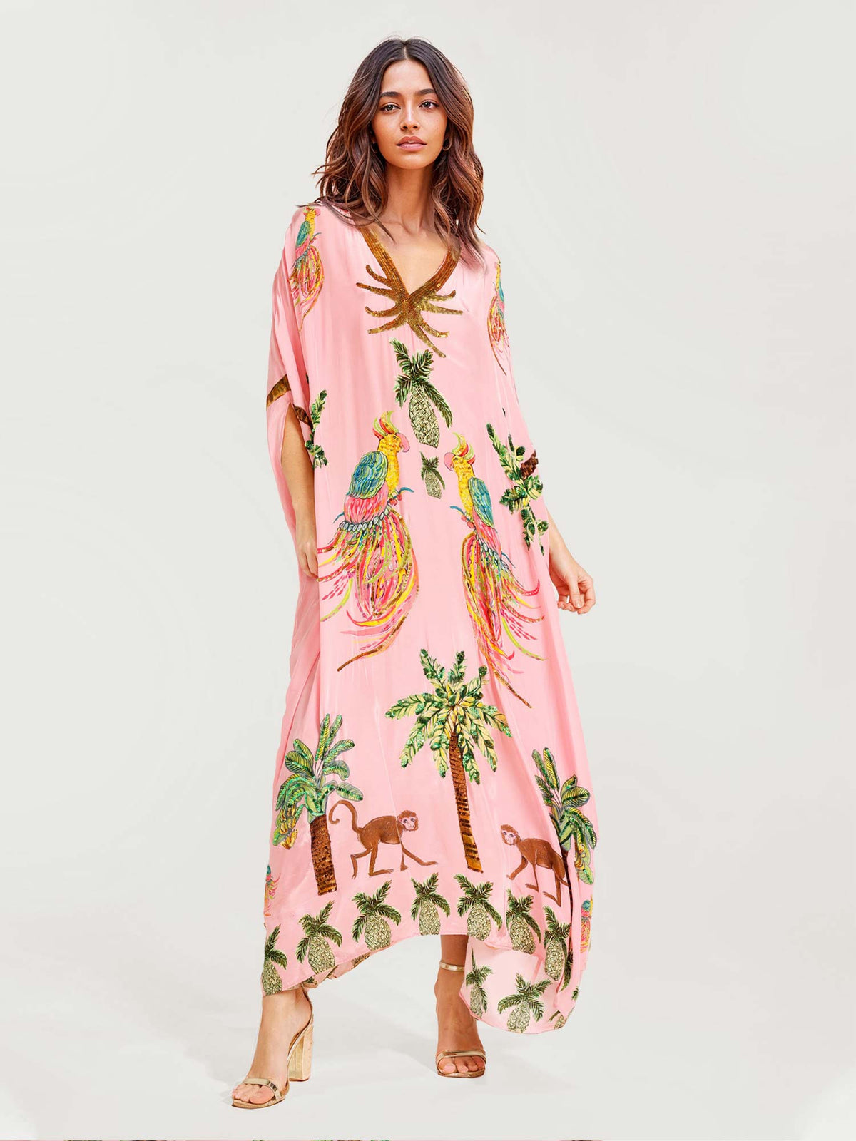 Alessandra - Robe Longue Noire à Motif