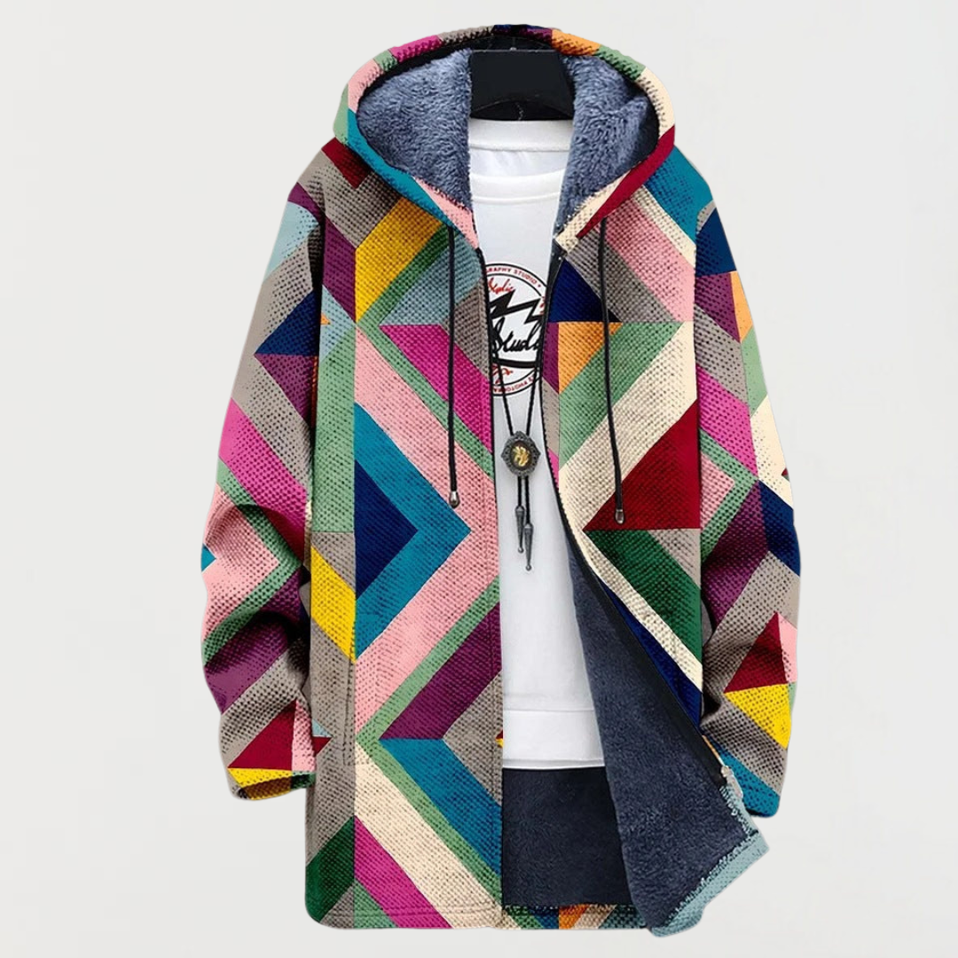 Sweat à capuche à motifs géométriques