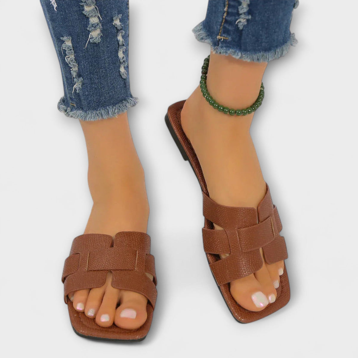 Dietlinde - Mules Plates Beiges