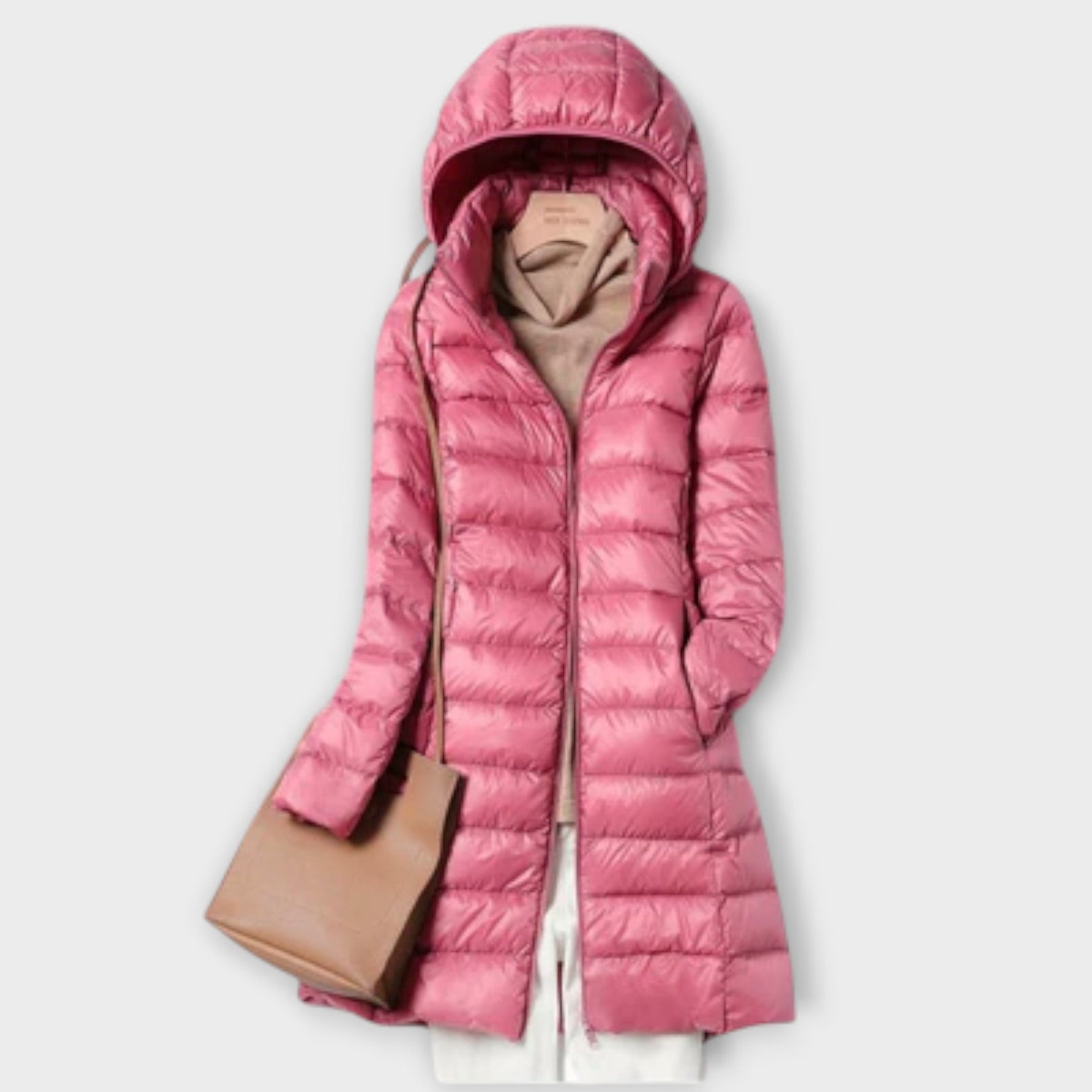 Annika - Doudoune Ultra-Légère Beige à Capuche