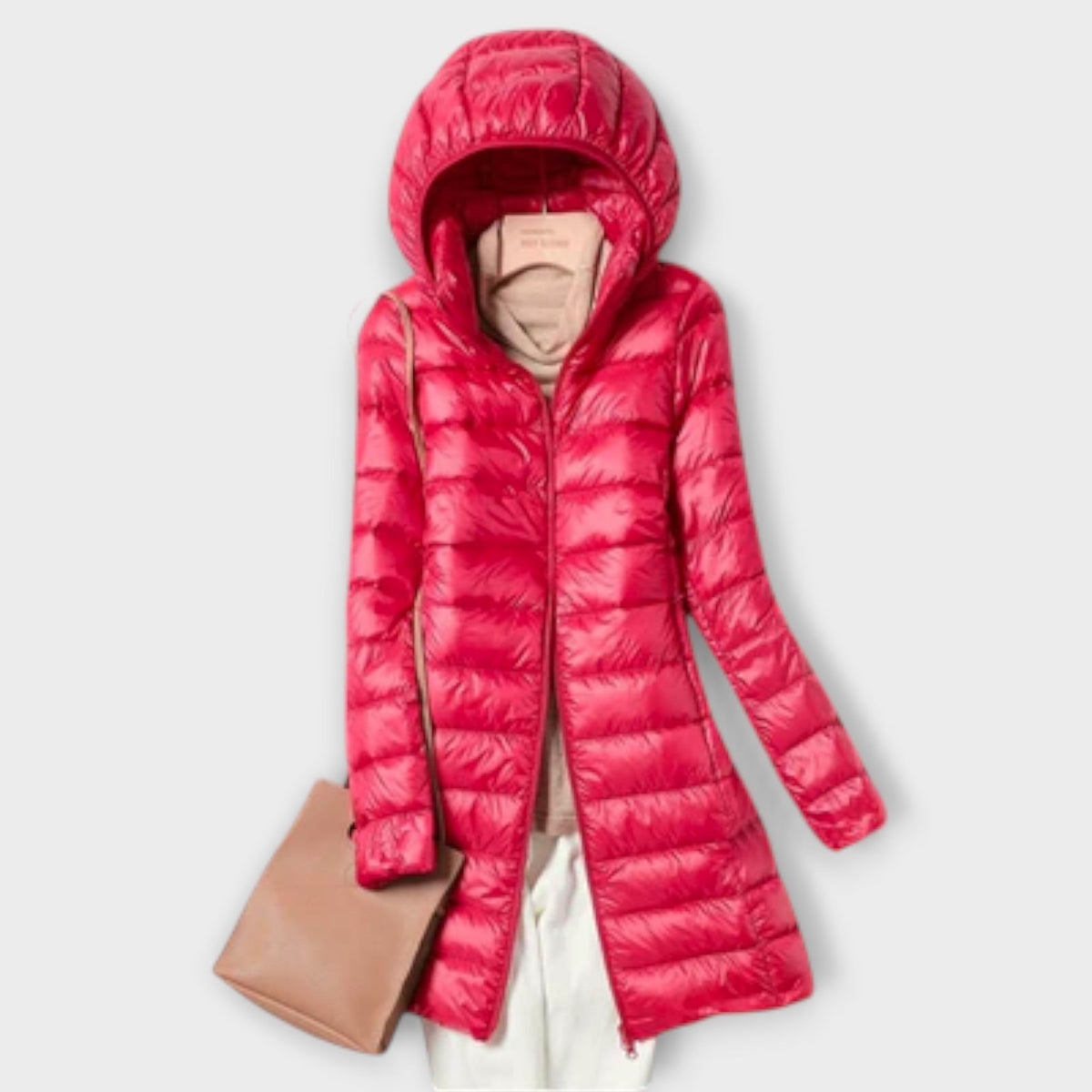 Annika - Doudoune Ultra-Légère Beige à Capuche