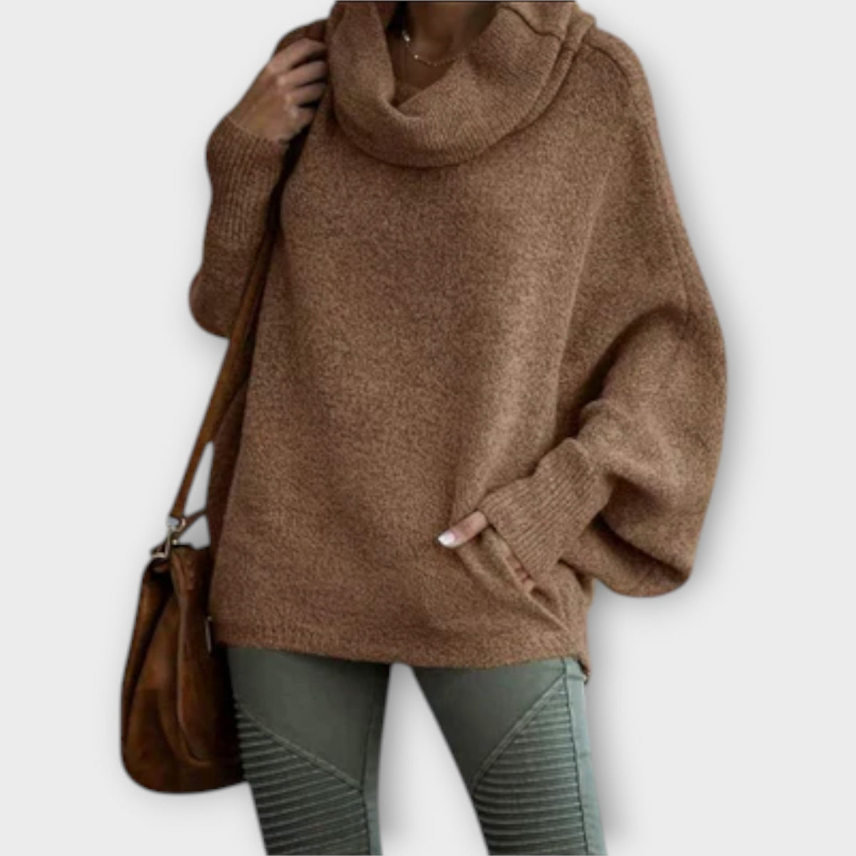 Ulrike - Pull Col Roulé Élégant Beige