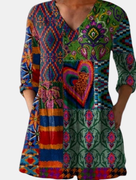 Delphine | Blouse Longue à Col en V