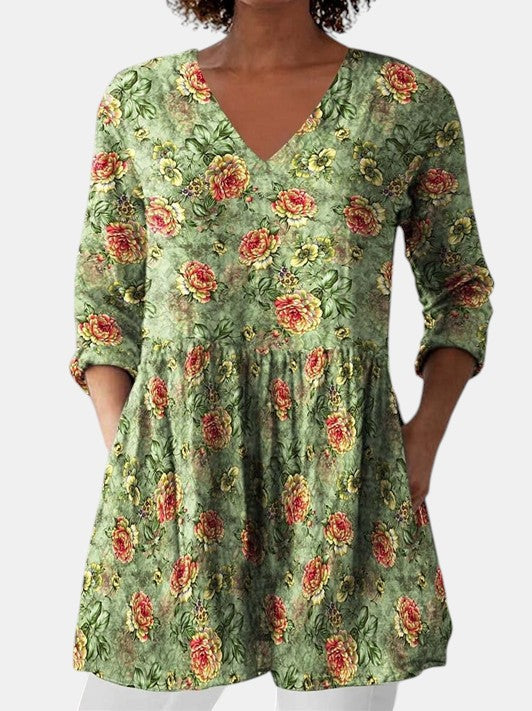 Sara | Blouse Longue à Col en V