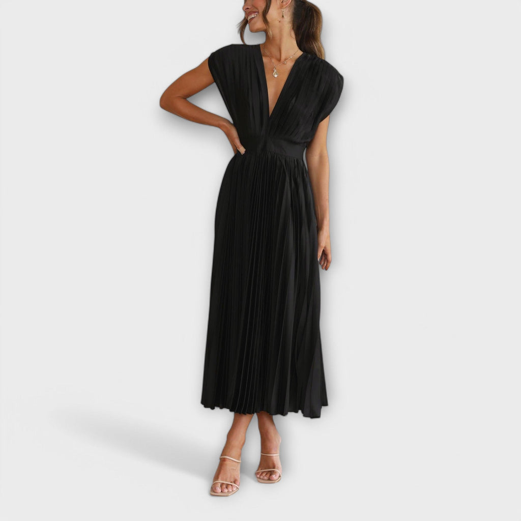 Maria - Robe Plissée Élégante Rose Poudré