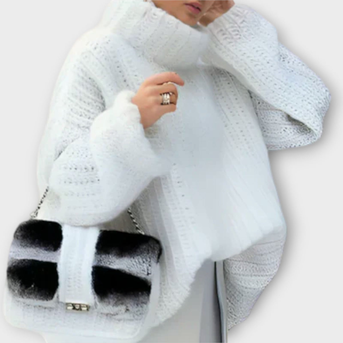 Paulina - Sweat à Capuche Doux Blanc à Manches Longues