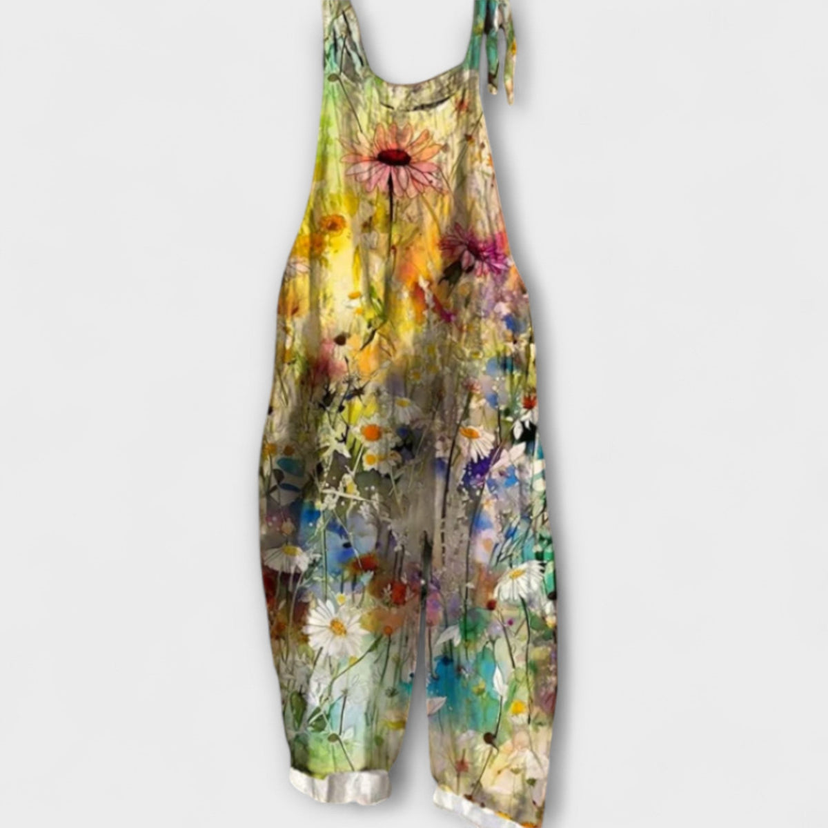 Abigail - Salopette à Motif Floral Aquarelle Coloré