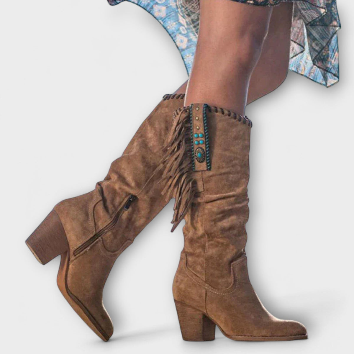 Johanna - Bottes Western en Daim