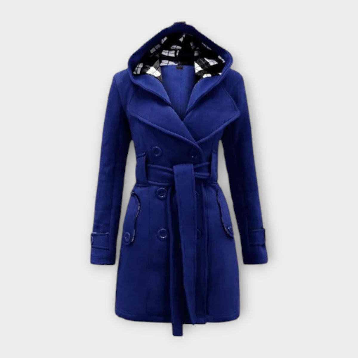 Evelyn - Manteau d'Hiver Chaud Gris à Capuche