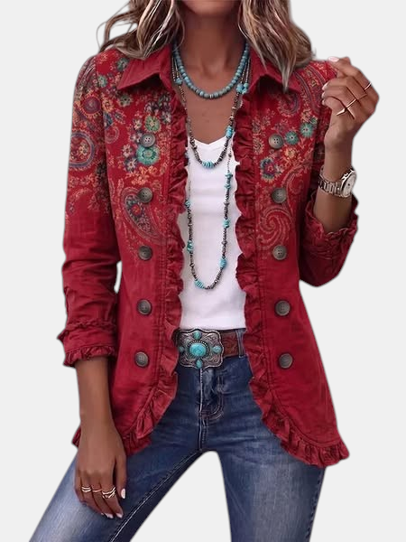 Carlotta | Veste bohème paisley à volants