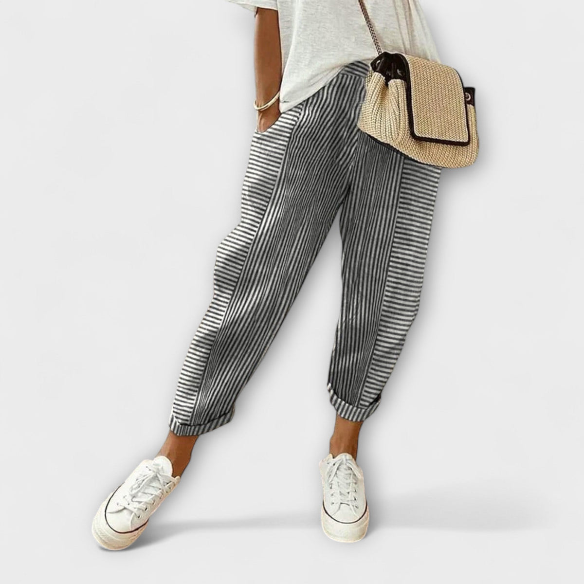 Bärbel - Pantalon Confortable à Rayures
