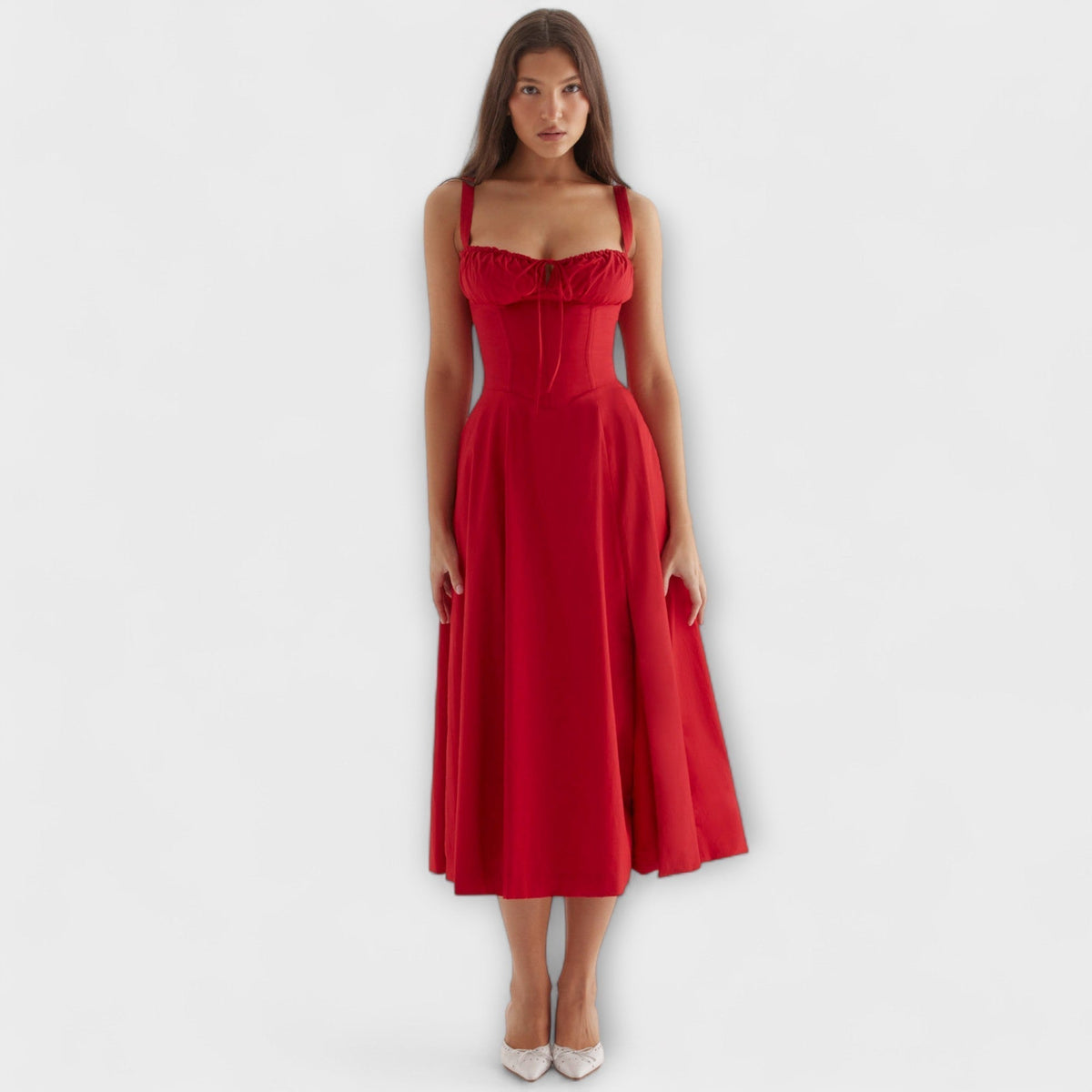 Zipporas - Robe Bustier Cintrée à Fleurs de Printemps