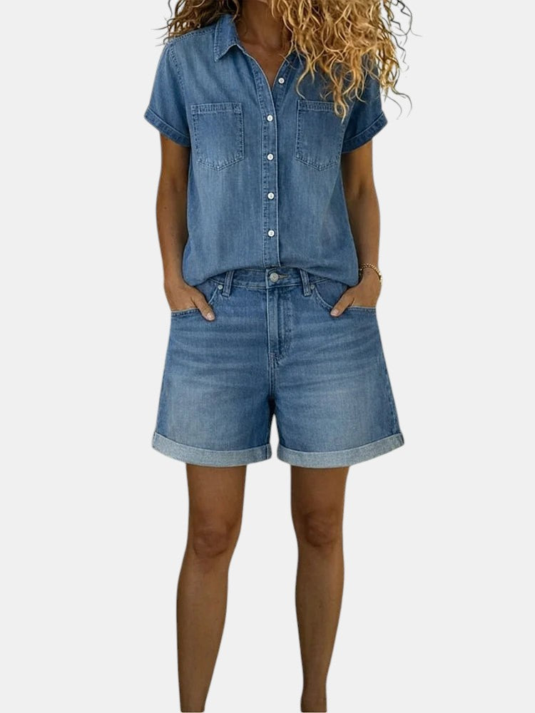 Stefania | Ensemble Commode en Denim Court