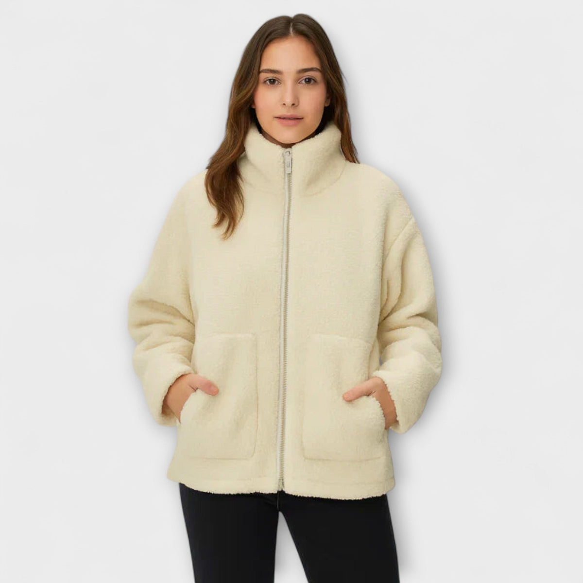 Nuage Polaire - Veste Teddy Oversize Crème