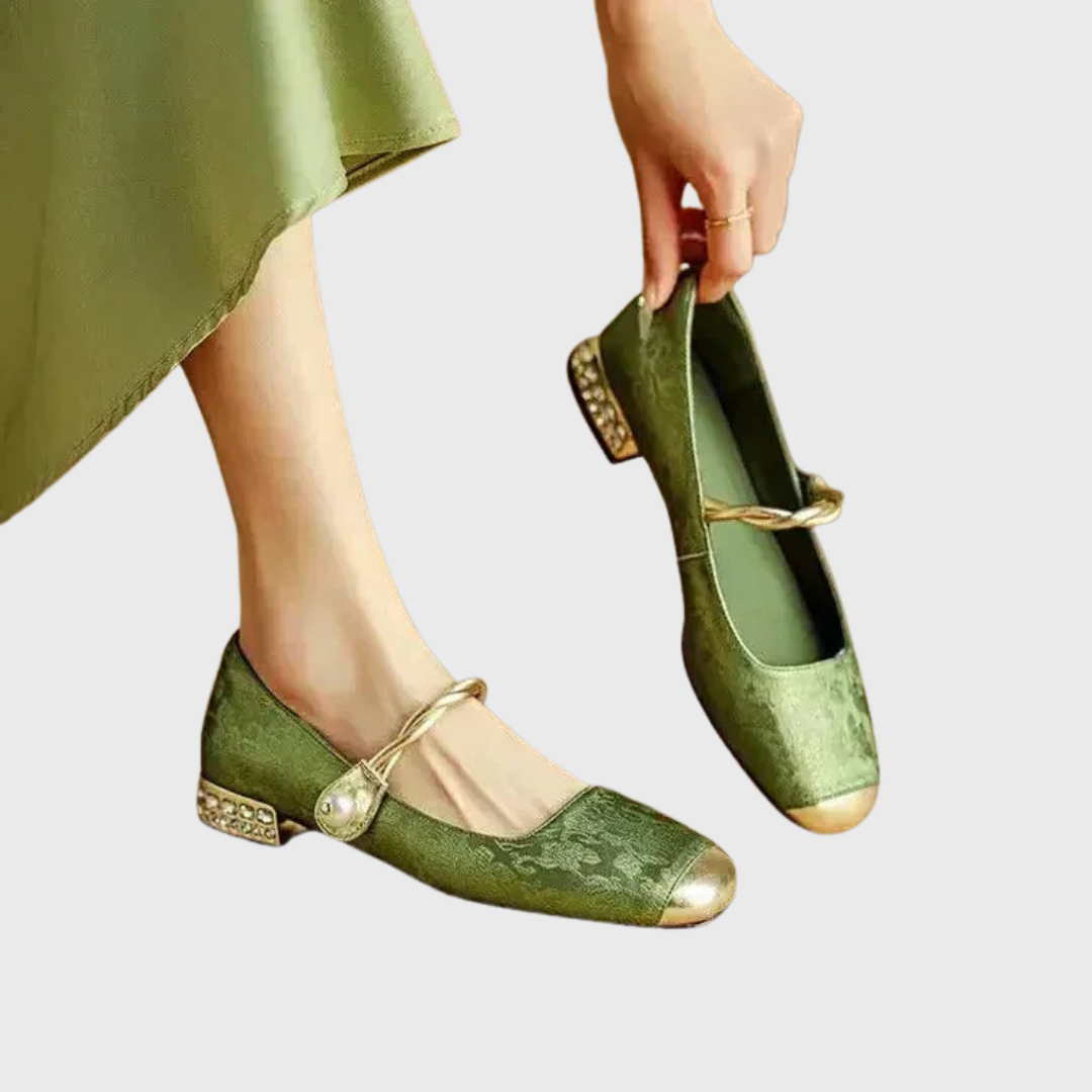 Adelheid - Mary Jane en Velours Vert