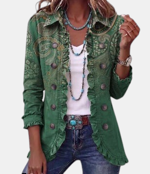 Cosima | Veste bohème paisley à volants