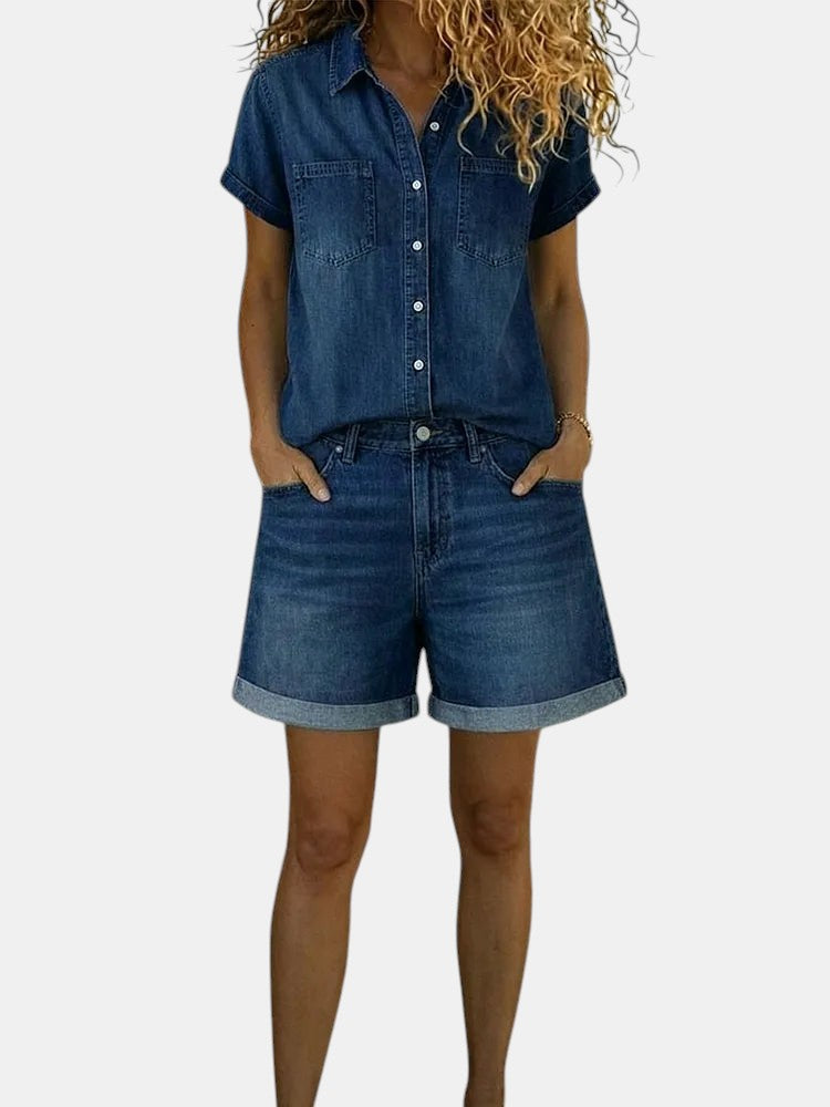 Stefania | Ensemble Commode en Denim Court