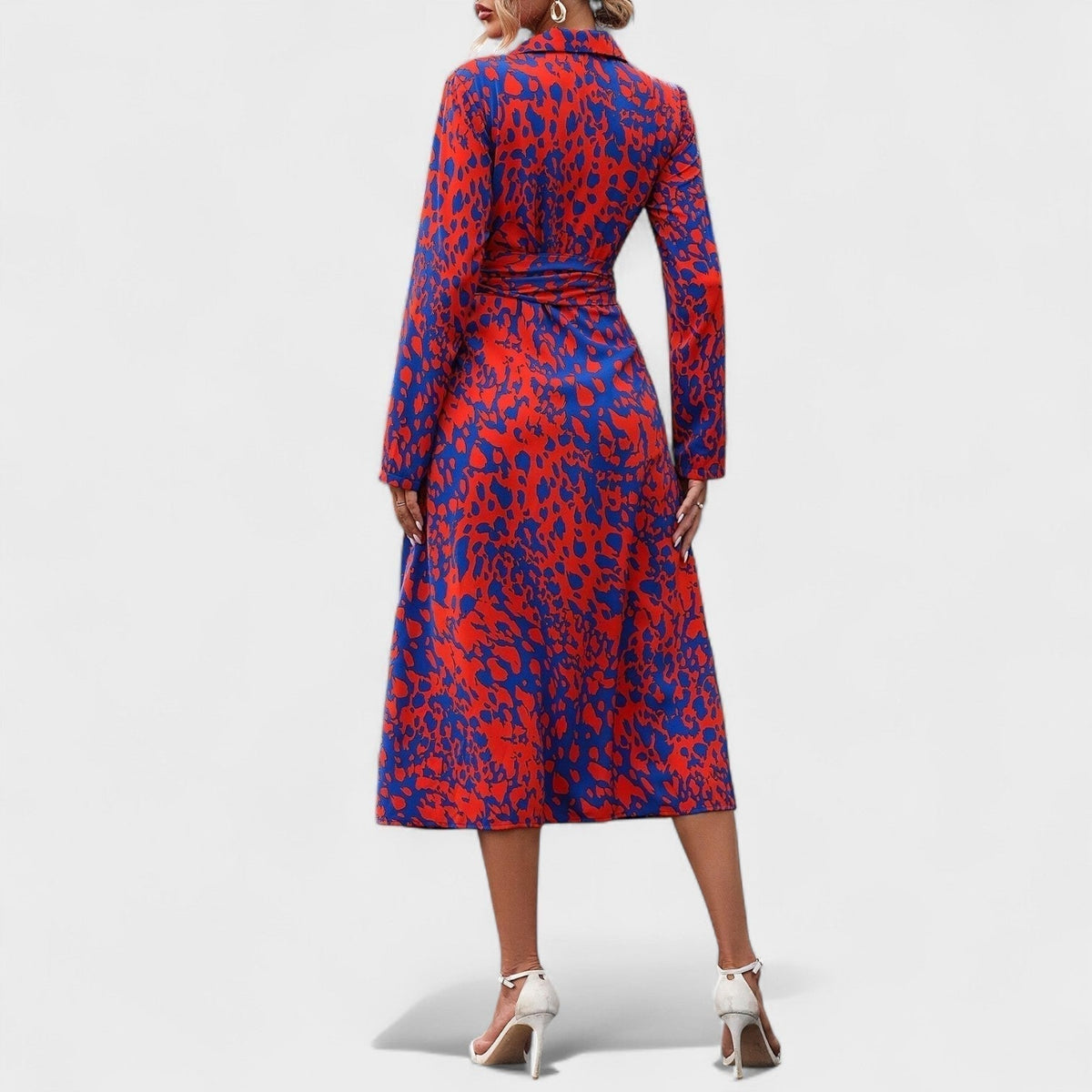 Bianca - Robe Rouge à Imprimé Animal
