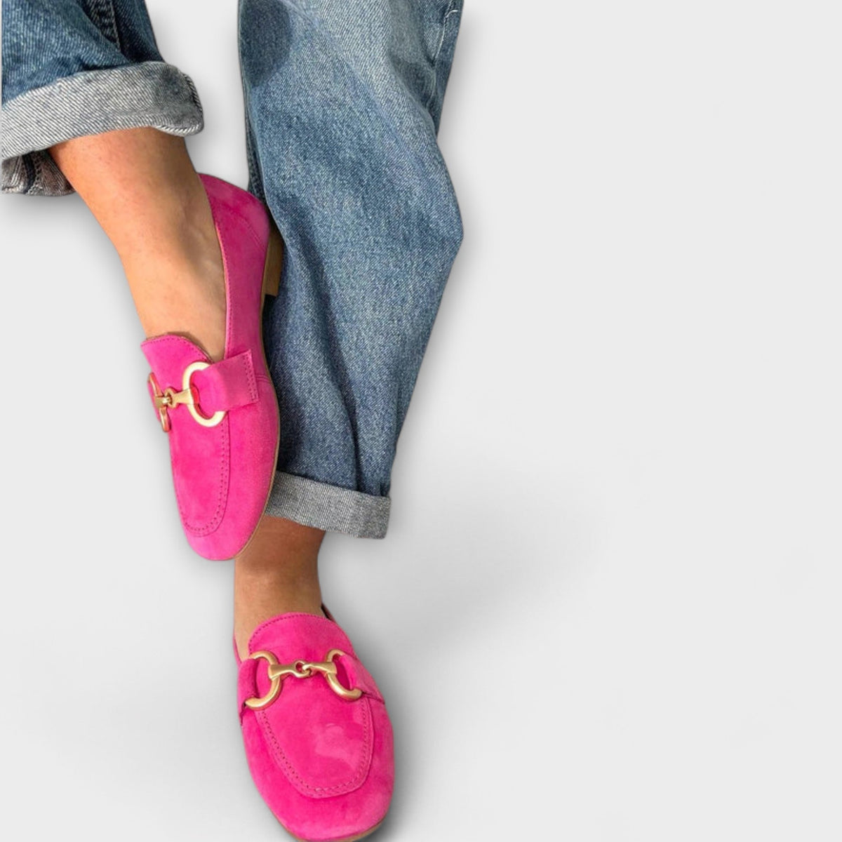 Irmgard - Mocassins en Daim Roses