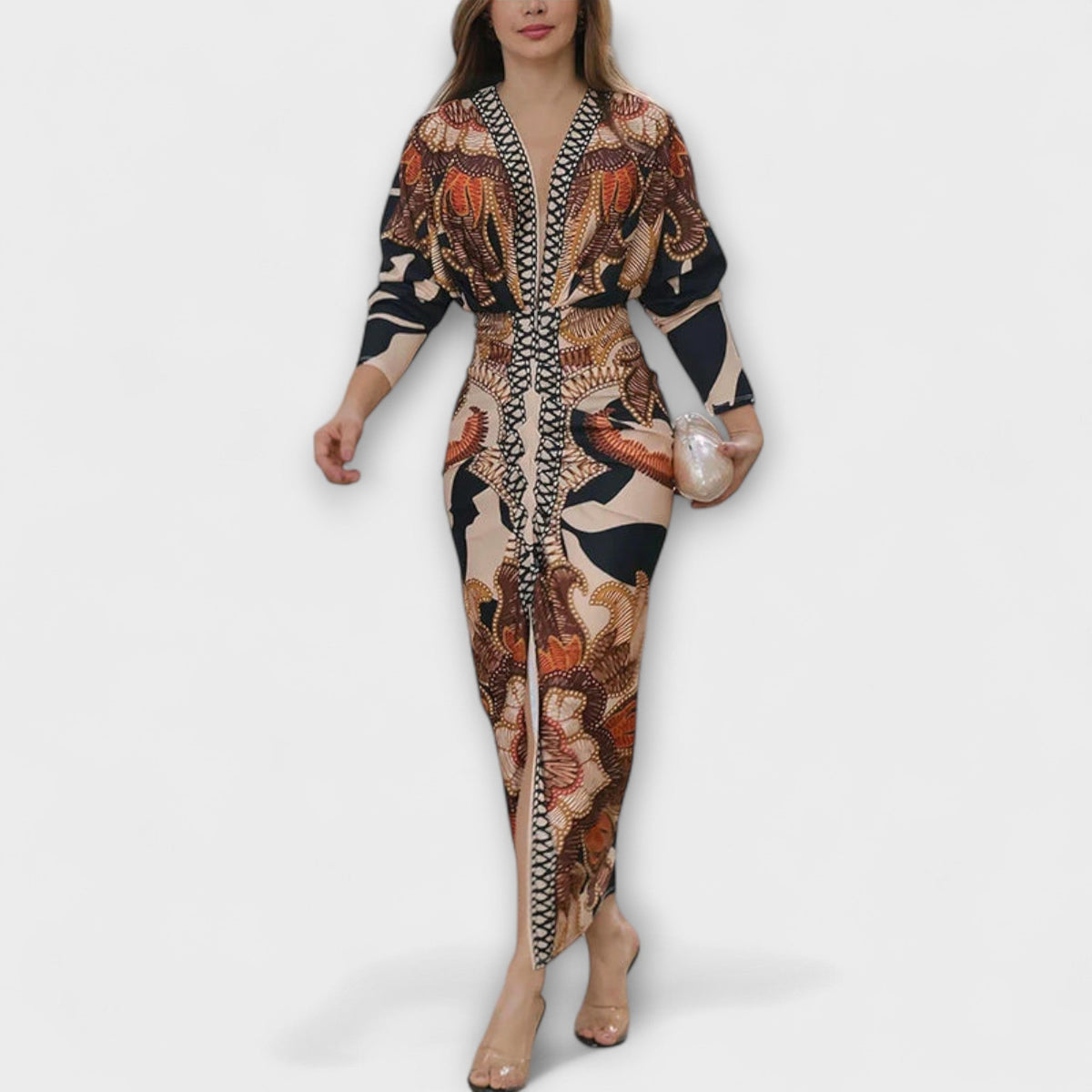 Cleo - Robe Midi Dolman à Imprimé Brésilien