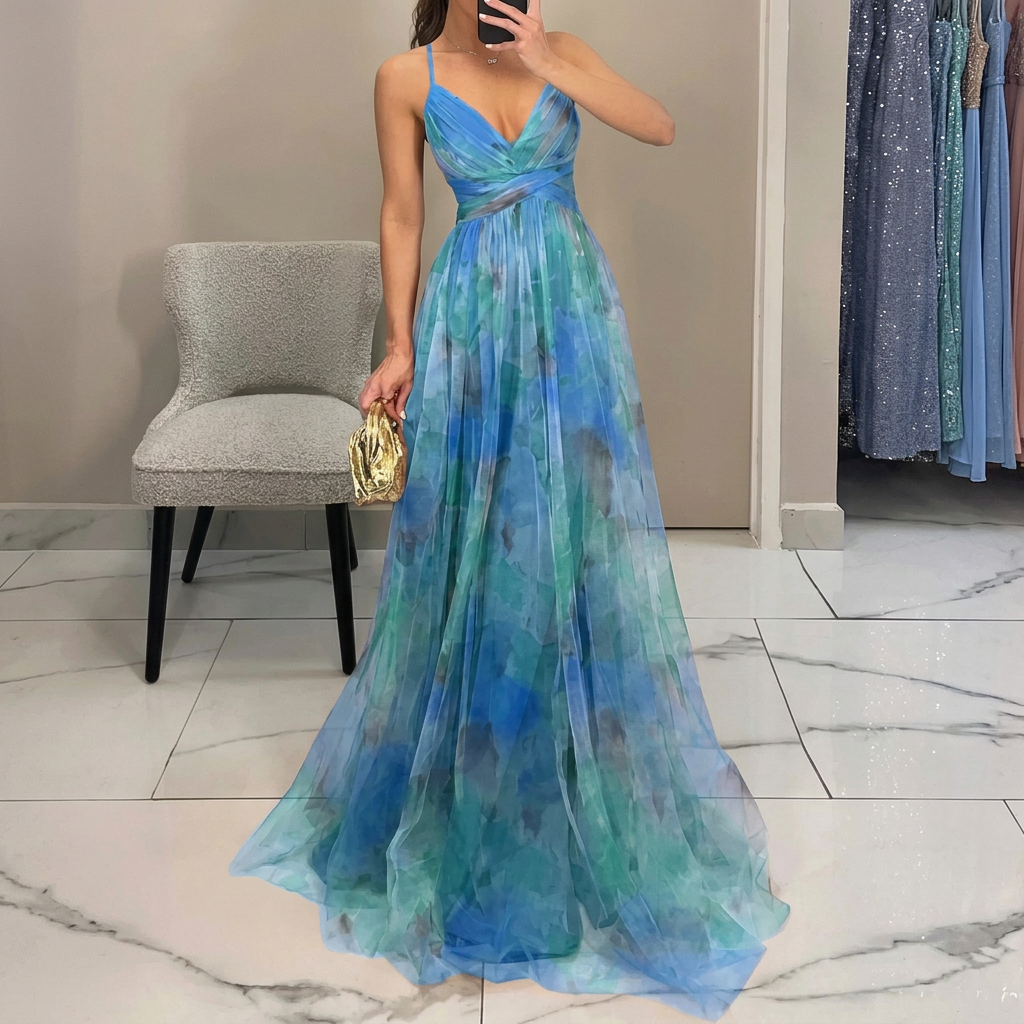 Margarida - Robe Longue Colorée à Imprimé Floral
