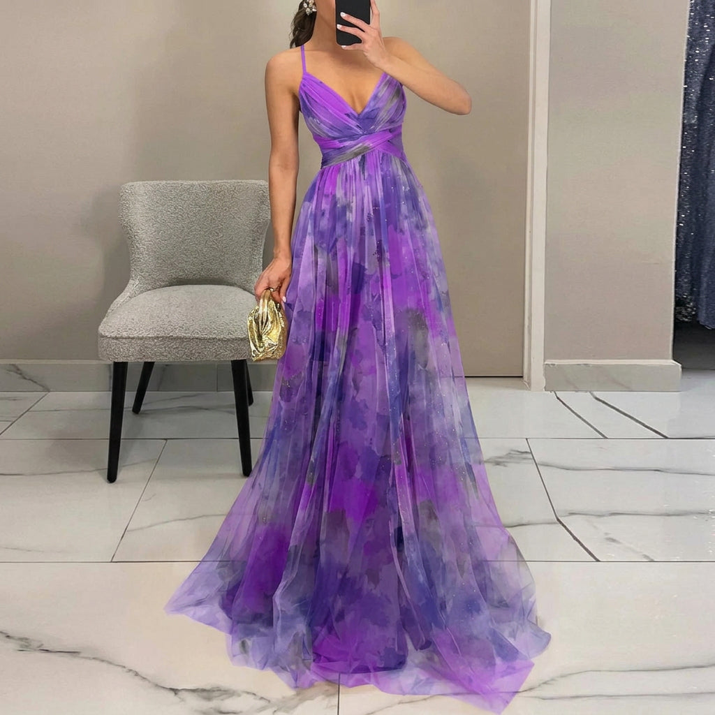Margarida - Robe Longue Colorée à Imprimé Floral