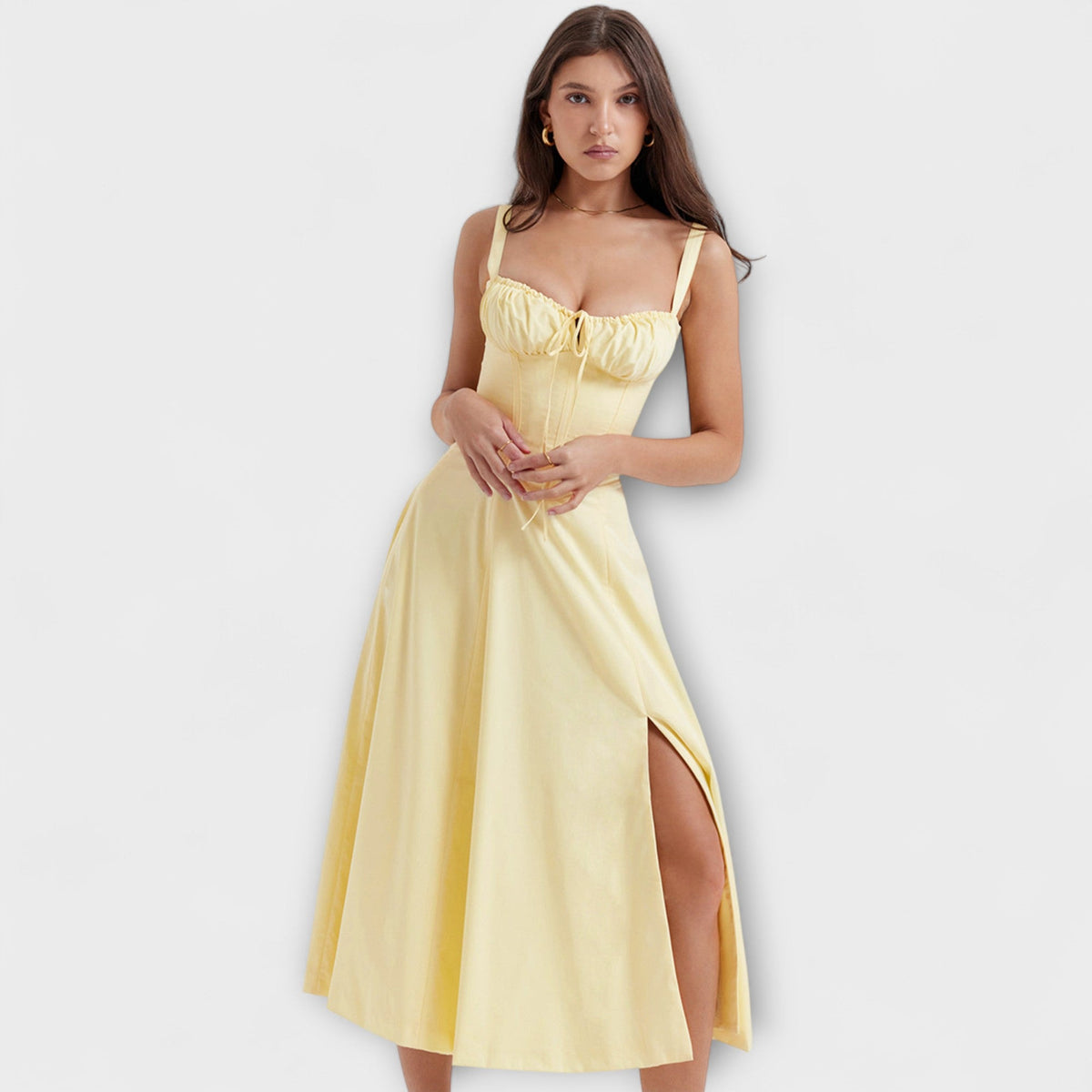 Zipporas - Robe Bustier Cintrée à Fleurs de Printemps