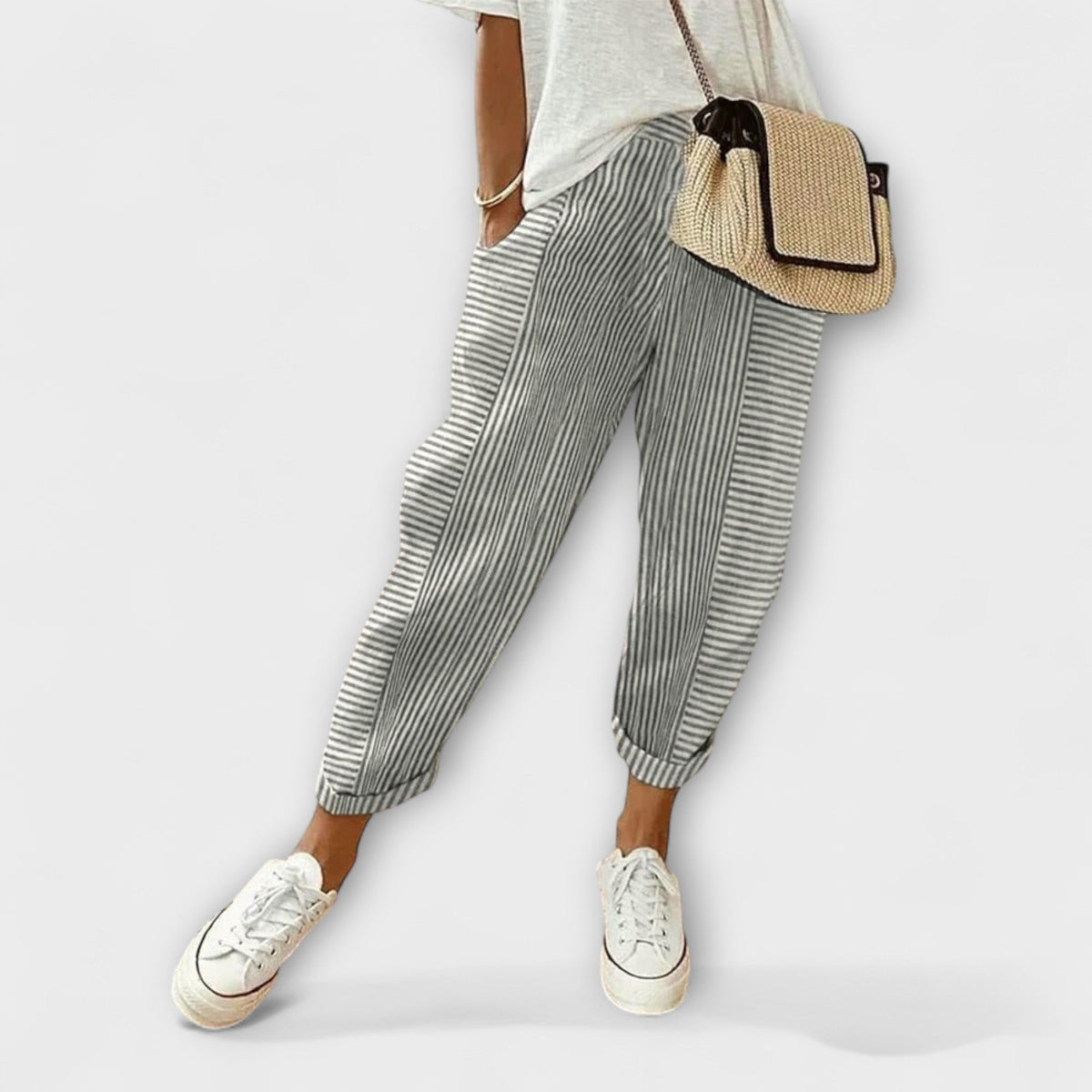 Bärbel - Pantalon Confortable à Rayures