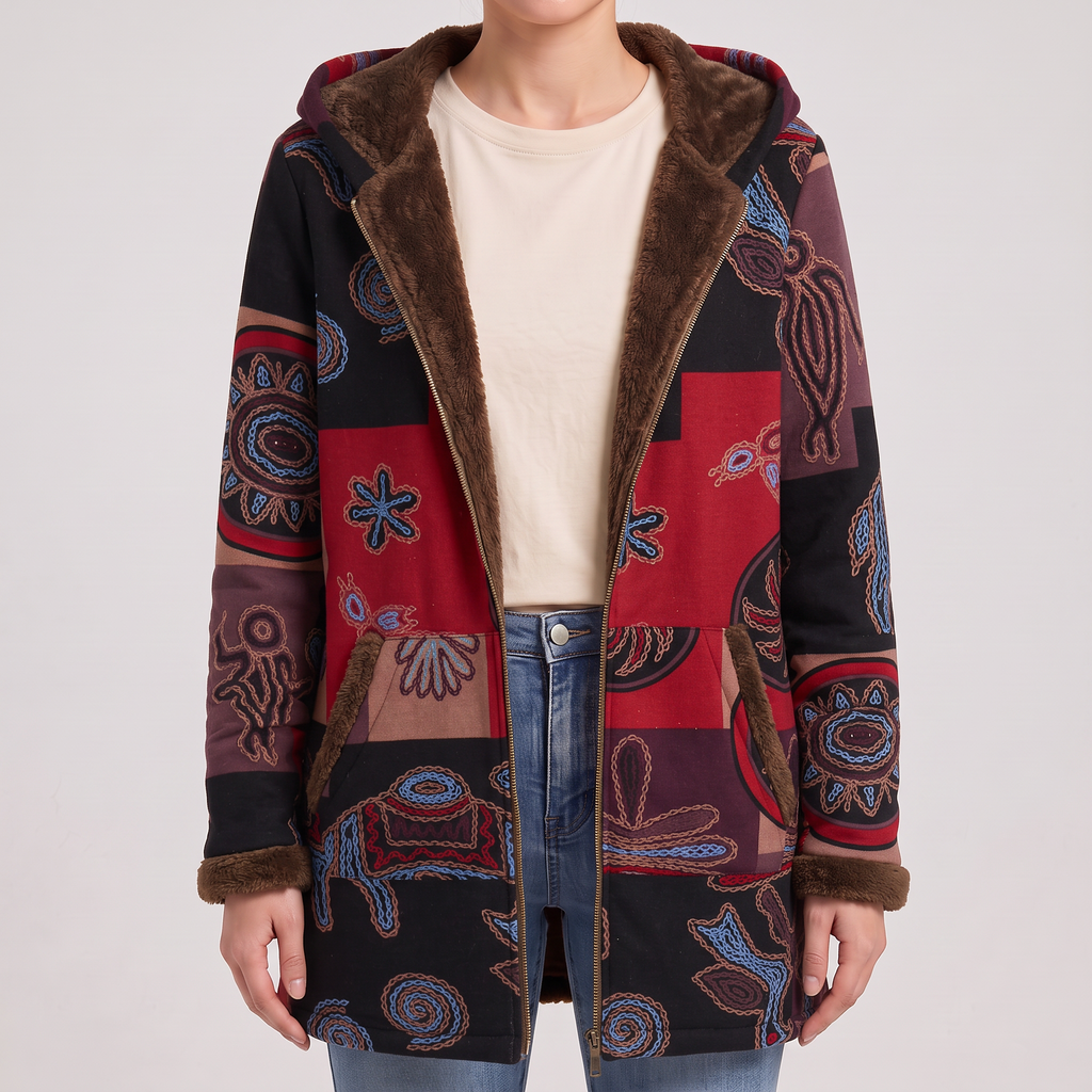 Aurora | Manteau à Motif Patchwork Artistique