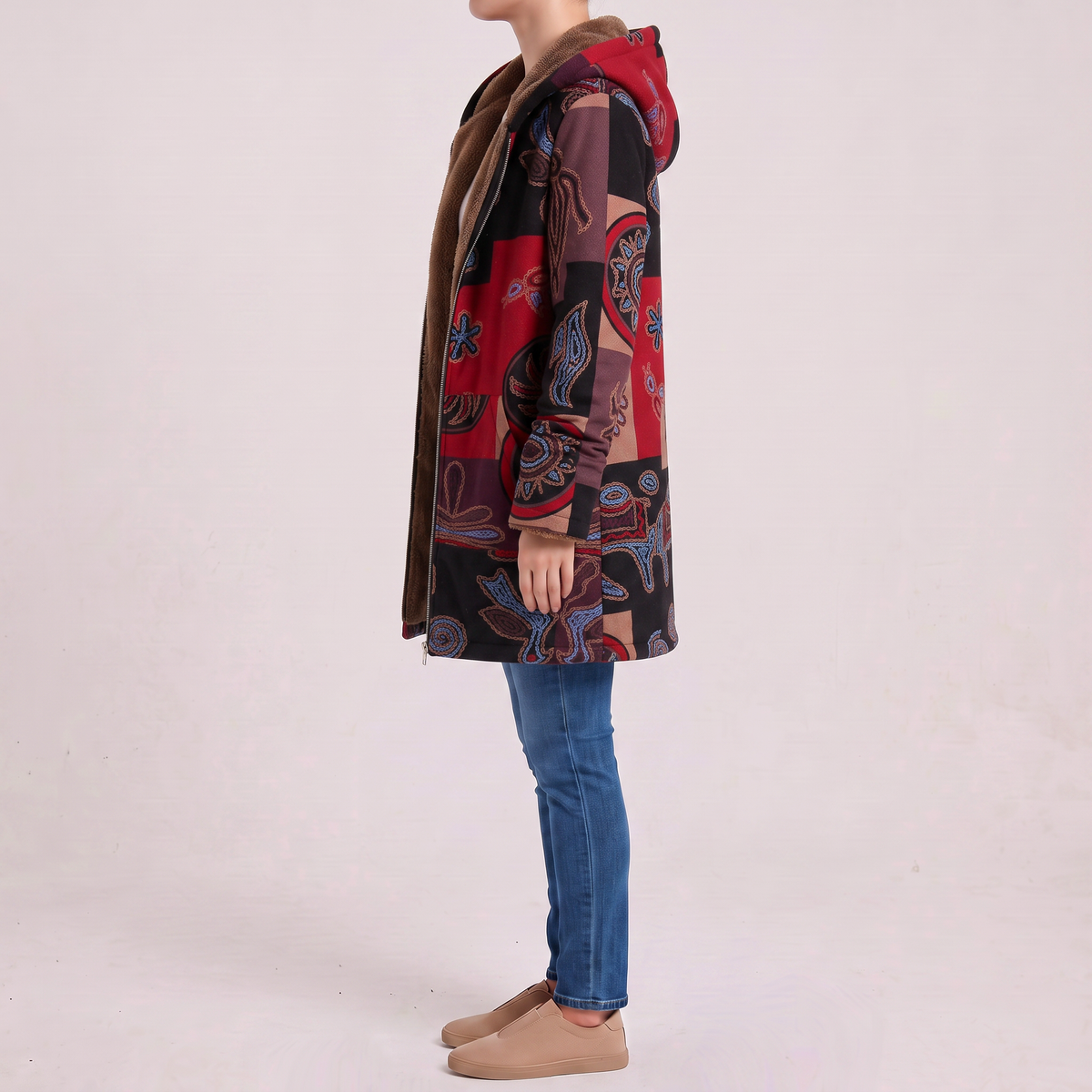 Aurora | Manteau à Motif Patchwork Artistique