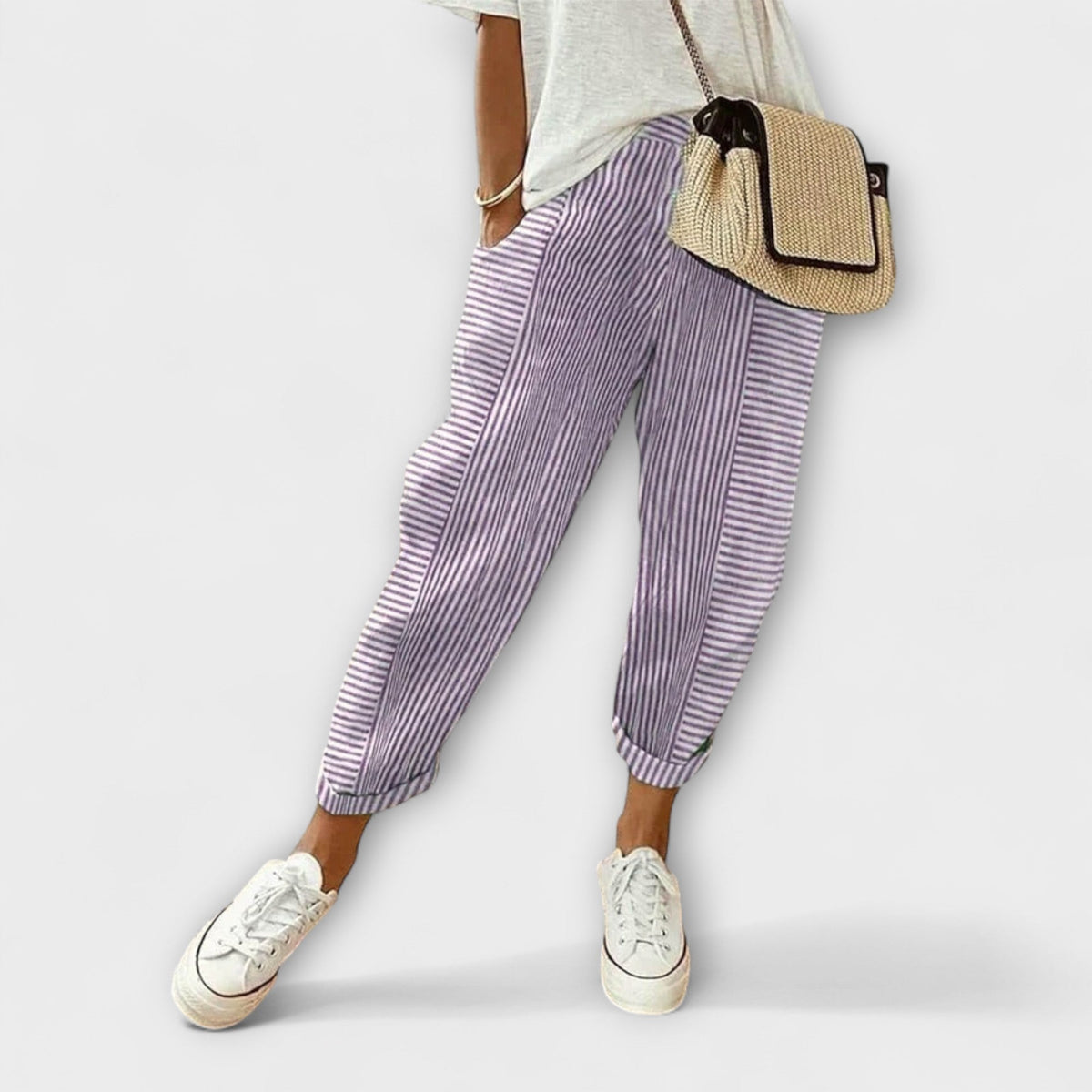 Bärbel - Pantalon Confortable à Rayures