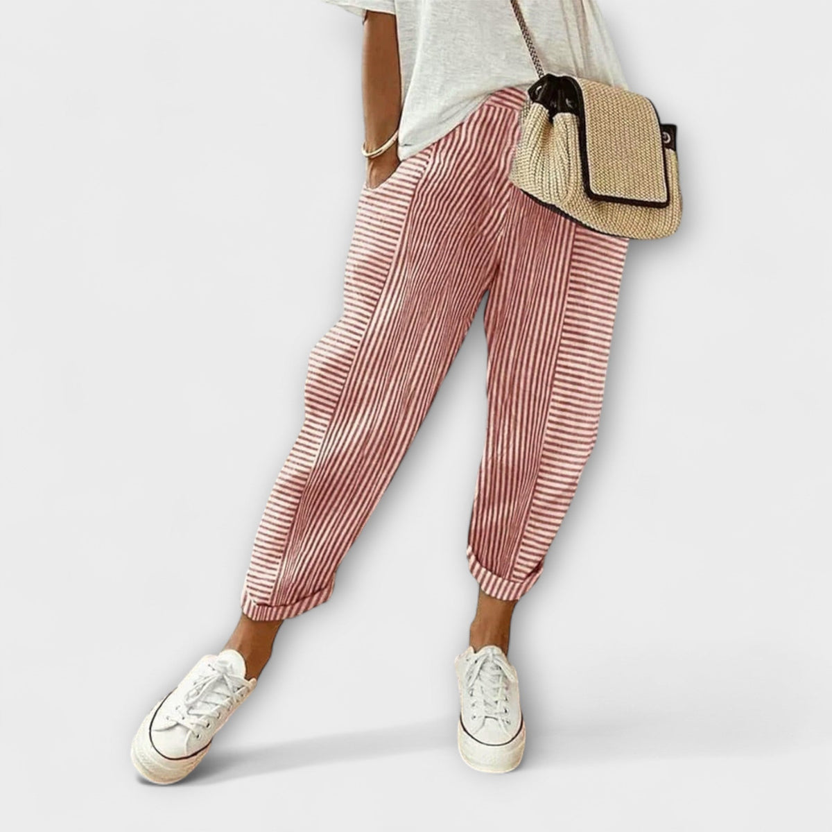 Bärbel - Pantalon Confortable à Rayures