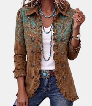 Serena | Veste paisley à volants