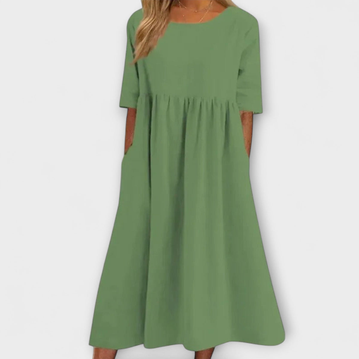 Anja - Robe d'Été Bleu Clair Taille Empire
